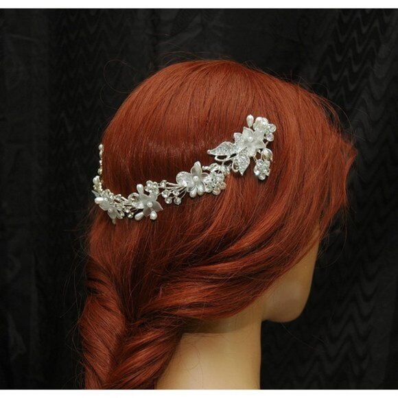 Boho Pearl Butterfly Bridal Hair comb Headpiece Wedding - Picture 4 of 6